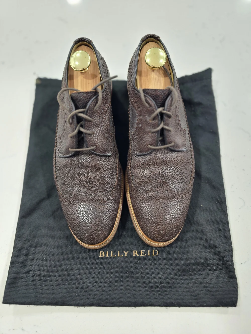 Billy Reid Pebble Grain Wingtip Shoes